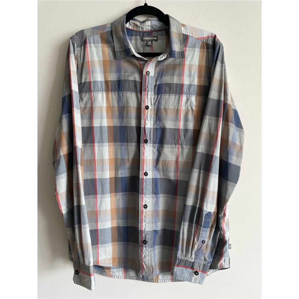 Toad & Co Ventilair Button Down Long Sleeve Shirt Plaid Hiking Gorpcore M